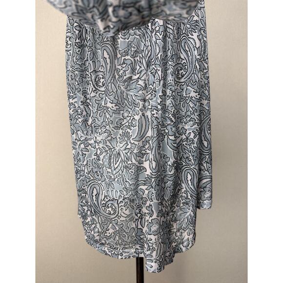 Day Trip BKE BLUE WHITE FLORAL BABYDOLL TUNIC PEASANT TOP BLOUSE Long Sleeve NWT - Picture 6 of 16